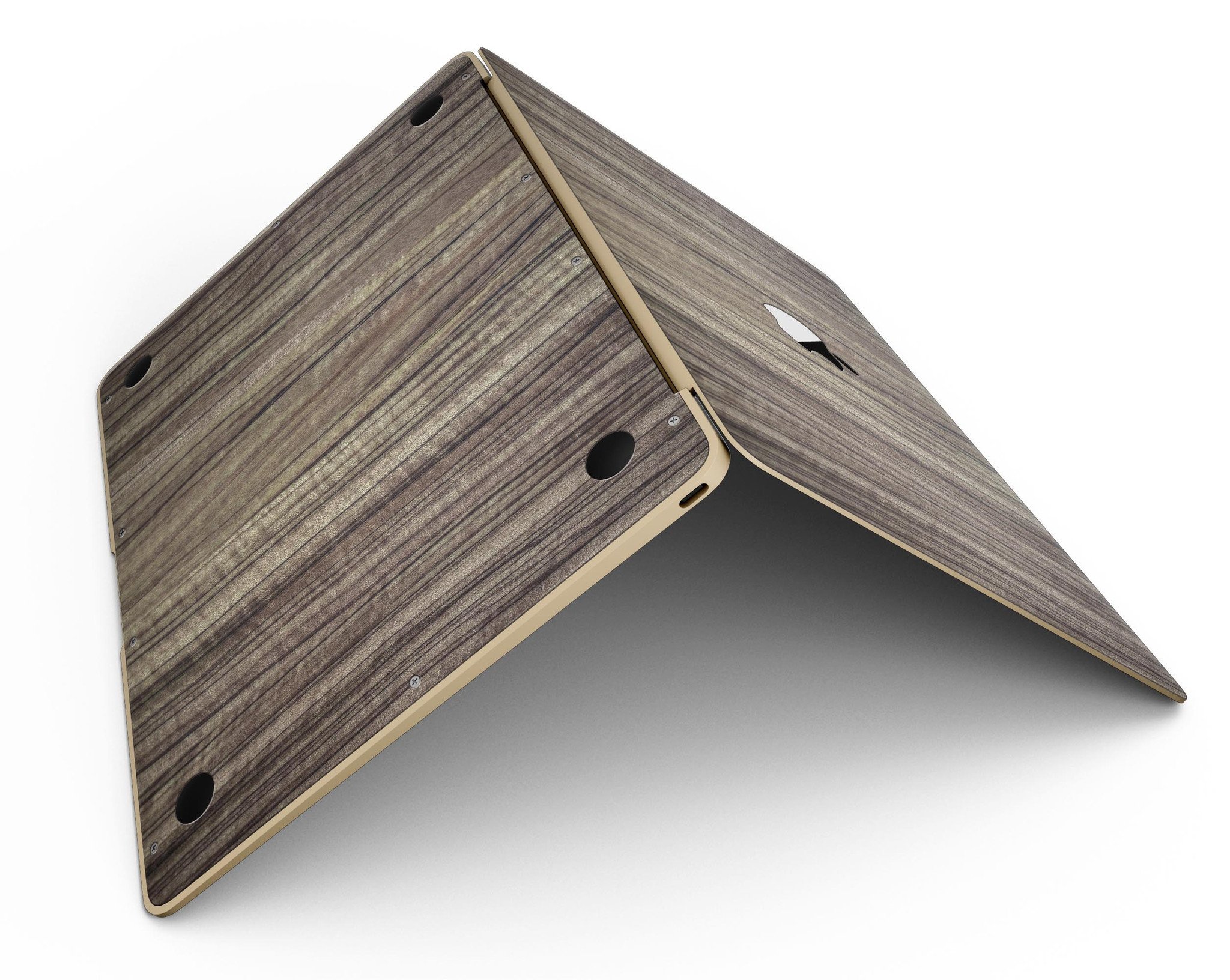 Allure Collection Luxurious Textured Wood Kit for 12" MacBook showcasing elegant wood finishes and precision-cut design.