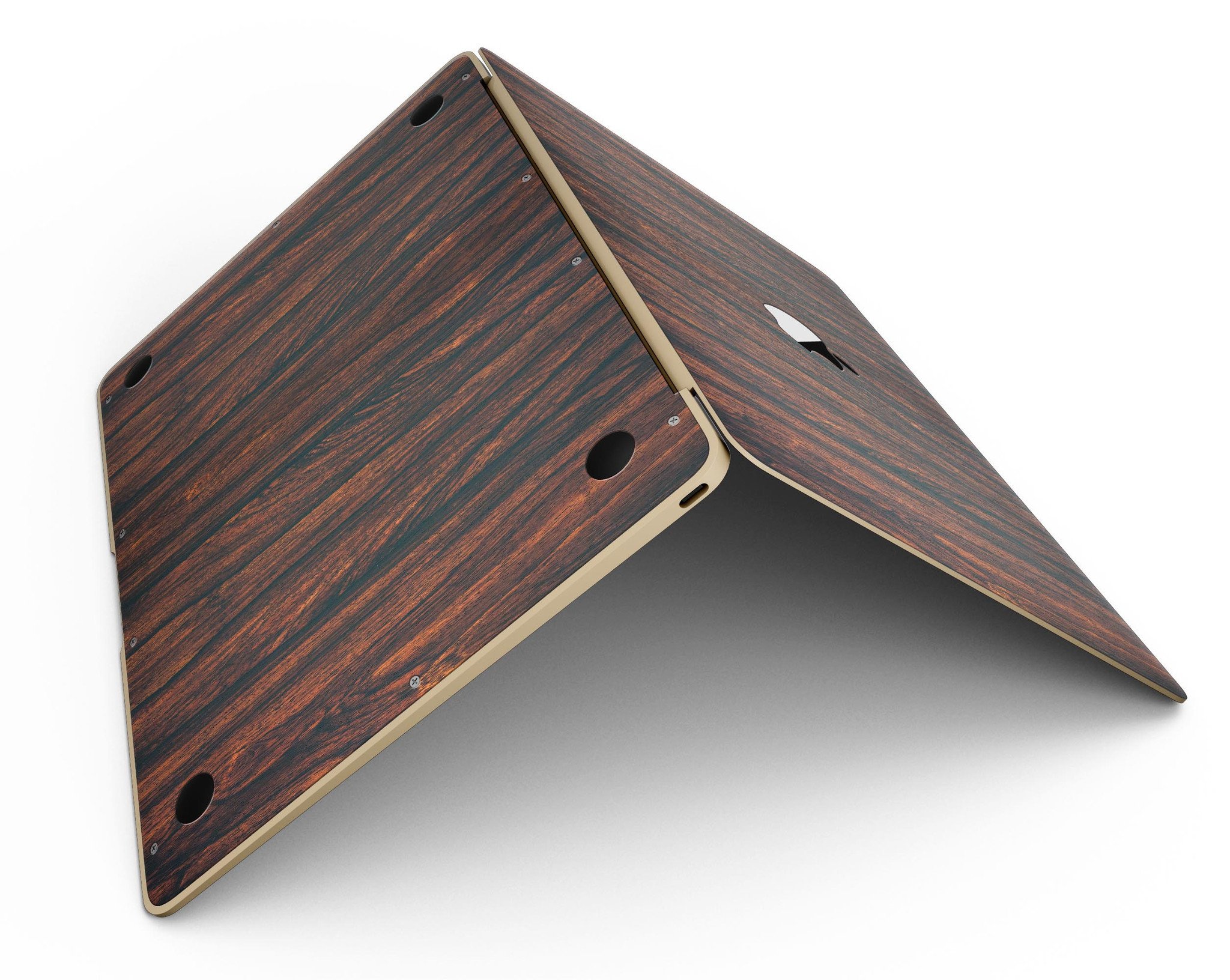 Allure Collection Luxurious Textured Wood Kit for 12" MacBook showcasing elegant wood finishes and precision-cut design.