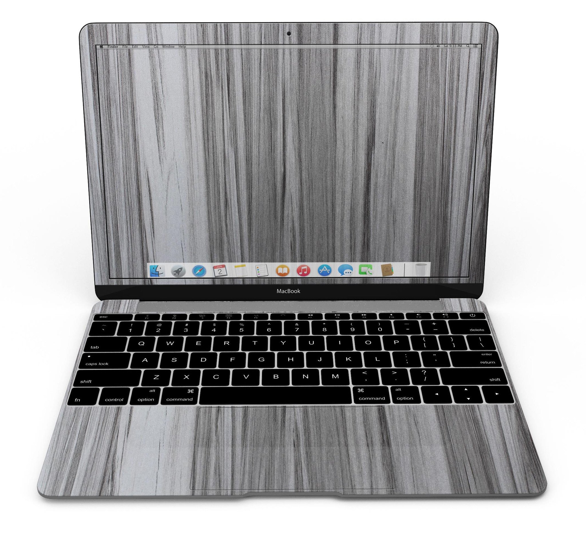 Allure Collection Luxurious Textured Wood Kit for 12" MacBook showcasing elegant wood finishes and precision-cut design.