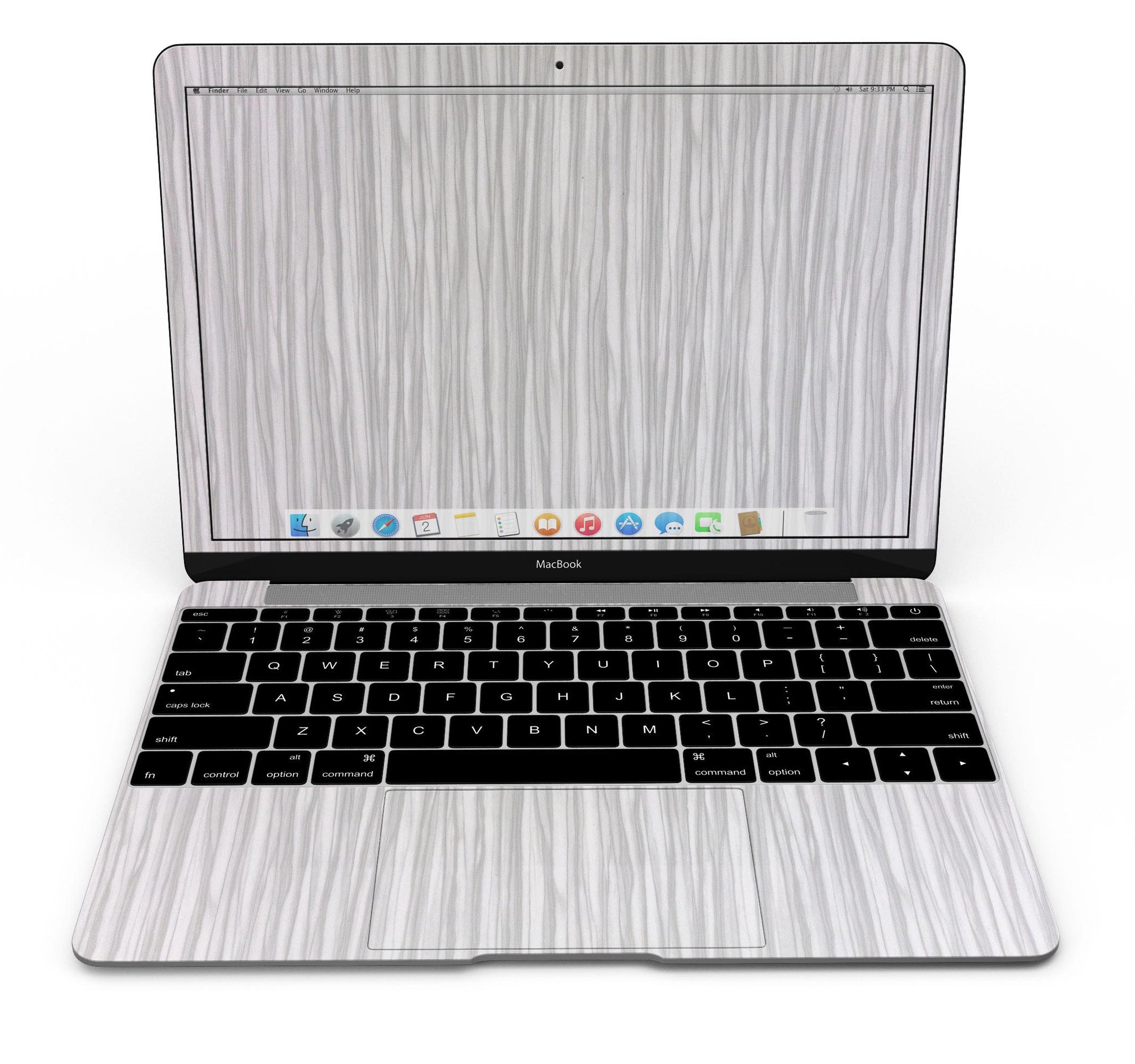 Allure Collection Luxurious Textured Wood Kit for 12" MacBook showcasing elegant wood finishes and precision-cut design.