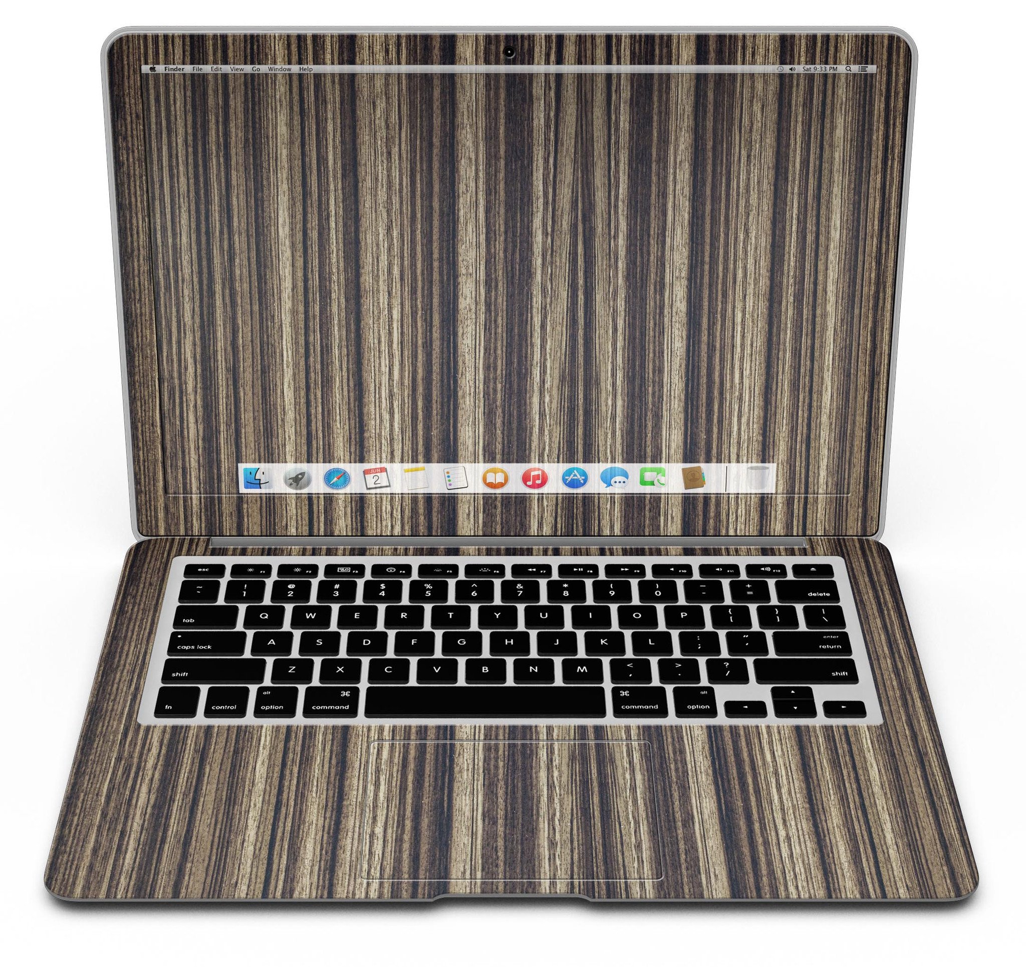 Allure Collection Luxurious Textured Wood Kit for MacBook Air showcasing elegant wood finishes and precision-cut design.