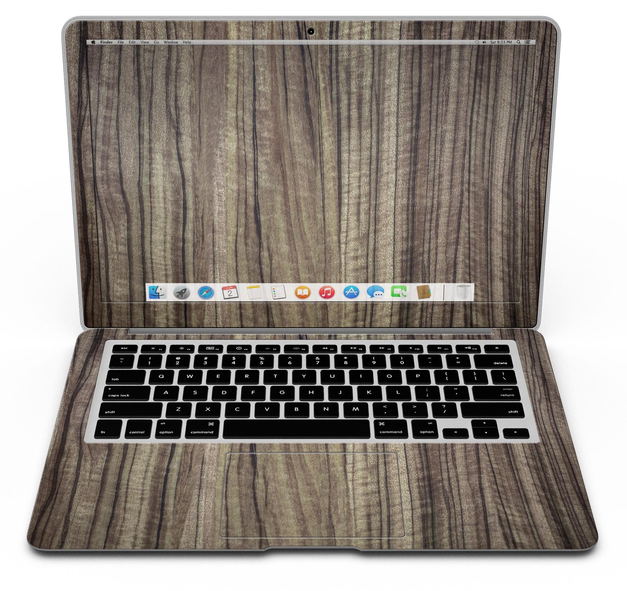 Allure Collection Luxurious Textured Wood Kit for MacBook Air showcasing elegant wood finishes and precision-cut design.