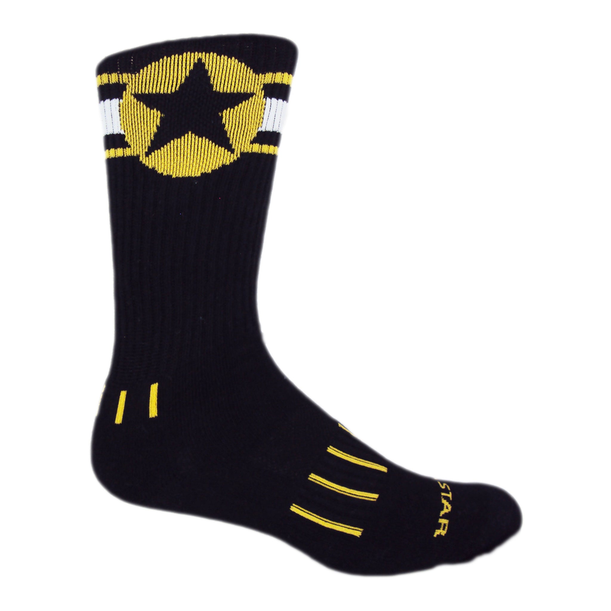 American Star Crew Socks featuring a bold star design and vibrant stripes, perfect for showcasing patriotism.