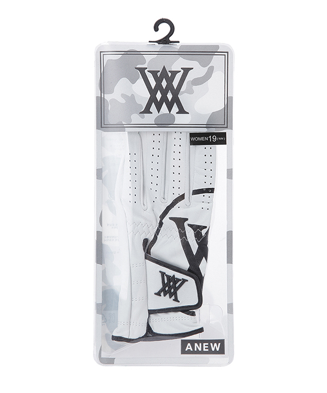 ANEW GOLF Big Logo Left Hand Golf Glove for Men made from high-quality sheepskin, featuring a stylish big logo design.