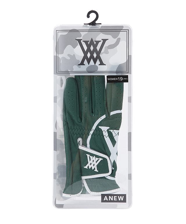 ANEW GOLF Big Logo Left Hand Golf Glove for Men made from high-quality sheepskin, featuring a stylish big logo design.