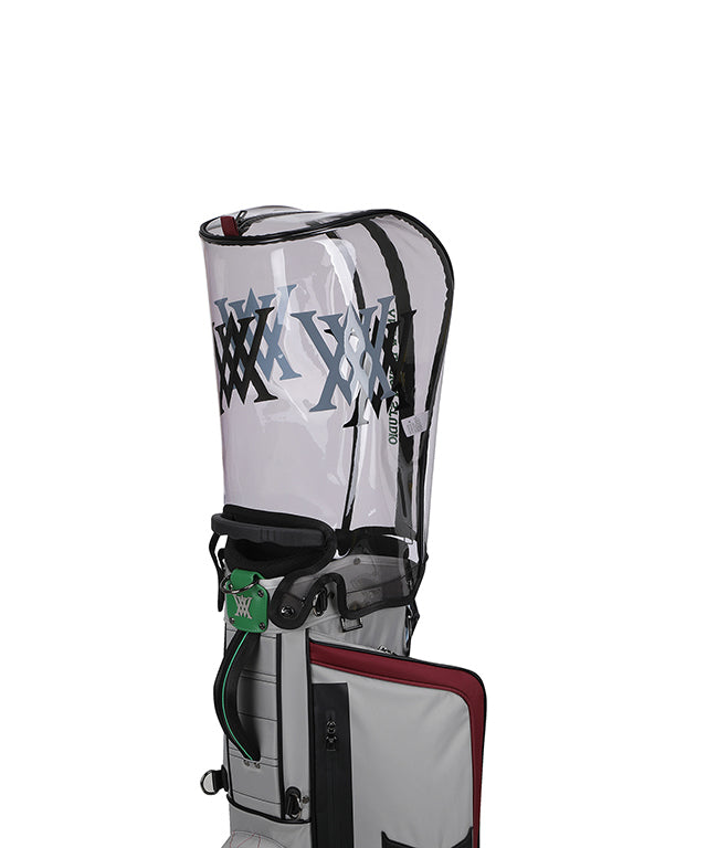 ANEW Golf Double Logo Stand Bag in Magenta featuring a unique curved camo pattern and luxurious embo-type material.