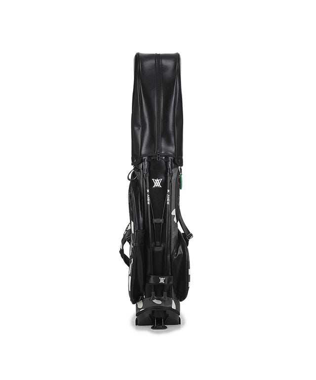 ANEW Golf Indie Camo Stand Bag in Black featuring stylish design and multiple storage pockets.