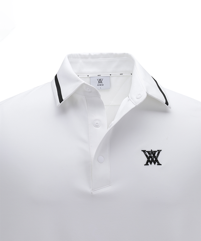 ANEW Golf Men Back Triangular Point Short T-Shirt in White, showcasing its unique triangular back design and comfortable fit.