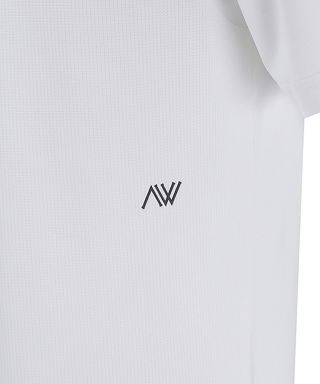 ANEW Golf Men Back Triangular Point Short T-Shirt in White, showcasing its unique triangular back design and comfortable fit.