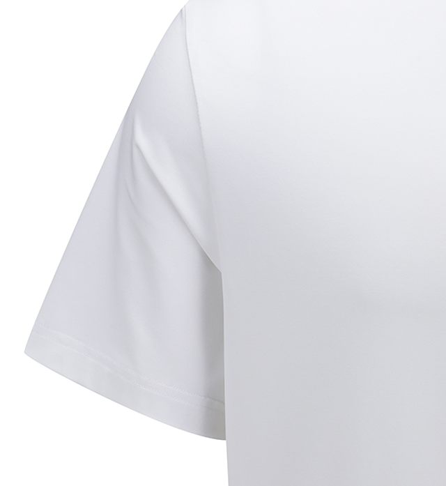 ANEW Golf Men Back Triangular Point Short T-Shirt in White, showcasing its unique triangular back design and comfortable fit.