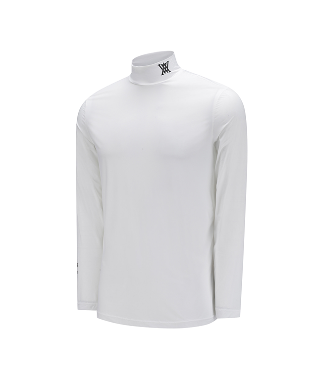 ANEW Men's Cold Fabric High Neck T-Shirt in White, showcasing its stylish design and high-quality fabric.