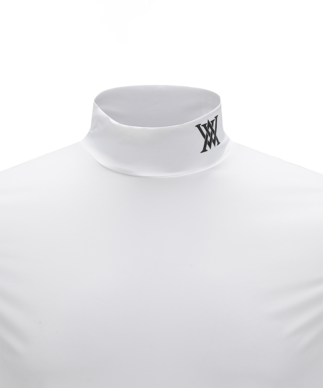 ANEW Men's Cold Fabric High Neck T-Shirt in White, showcasing its stylish design and high-quality fabric.