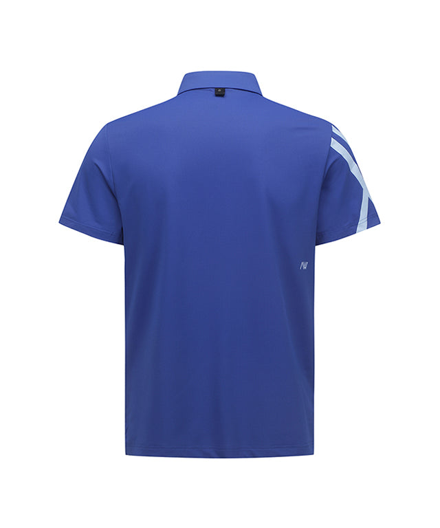 ANEW Golf Men Sleeve Signature Logo T-Shirt in R/Blue, showcasing the stylish design and breathable fabric.