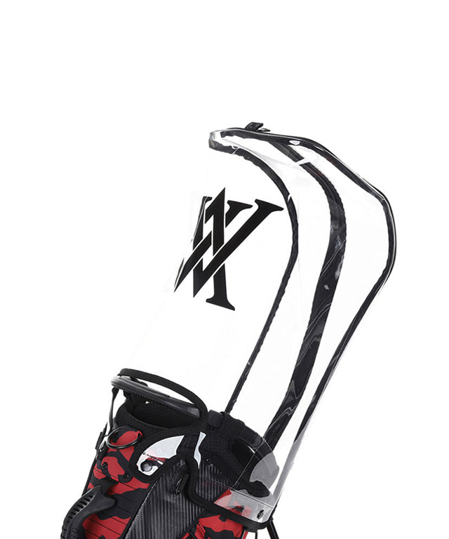 ANEW Golf Pattern Stand Bag in Black, showcasing its sleek design and lightweight structure.