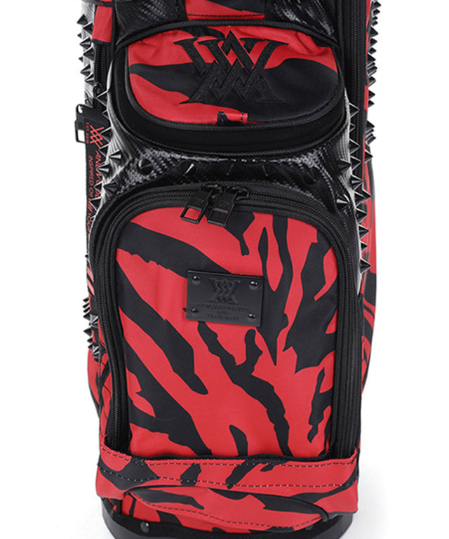 ANEW Golf Pattern Stand Bag in Black, showcasing its sleek design and lightweight structure.