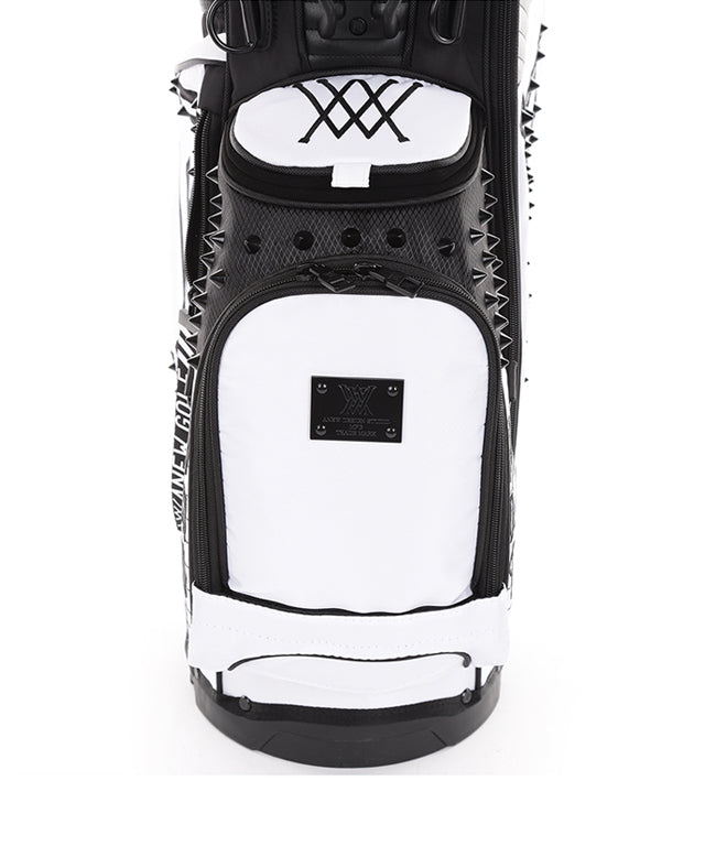 ANEW Golf Two-Color Stand Bag in Black with stylish design and multiple storage pockets.