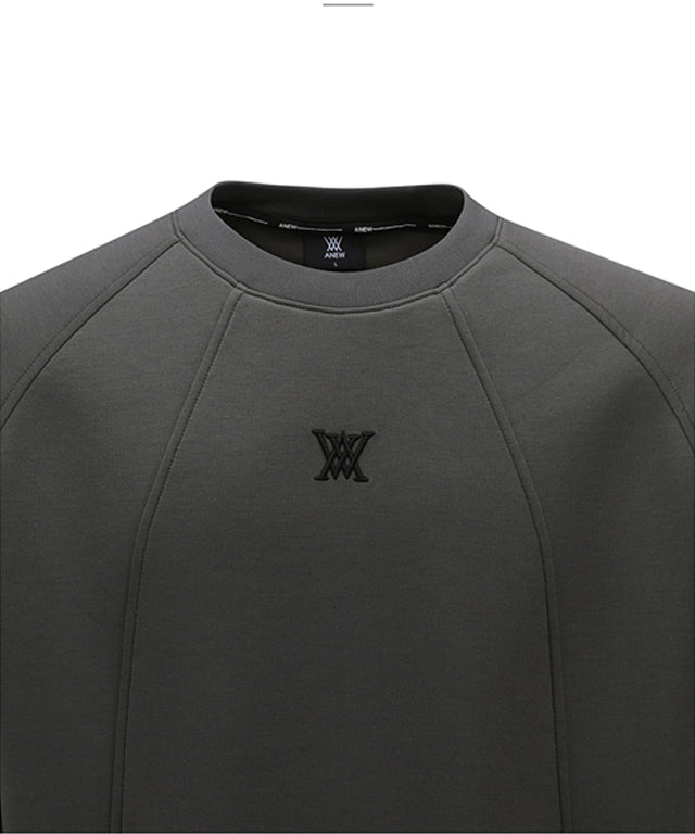 ANEW Golf Uni Incision Point MTM sweatshirt featuring logo embroidery and hidden kangaroo pocket, designed for comfort and style.