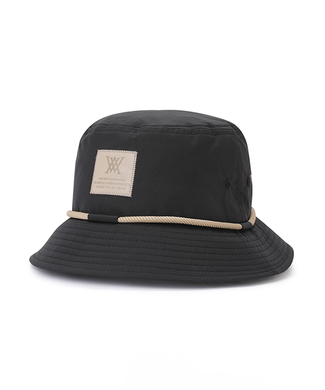 ANEW Golf Unisex Loop Colour Bucket Hat in Black, showcasing its stylish design and wide brim for sun protection.