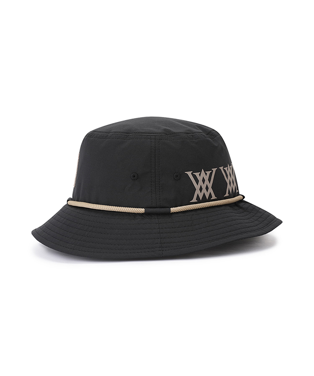 ANEW Golf Unisex Loop Colour Bucket Hat in Black, showcasing its stylish design and wide brim for sun protection.