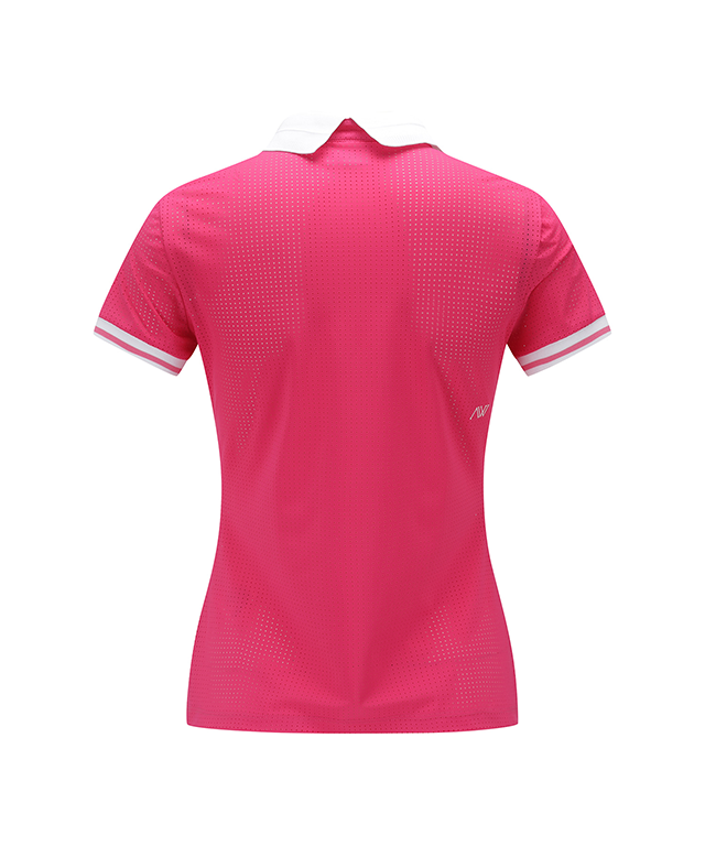 ANEW Golf Women's Hot Pink T-Shirt featuring a ventilation collar, perfect for golf and casual wear.