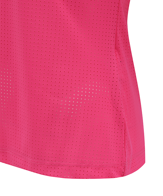 ANEW Golf Women's Hot Pink T-Shirt featuring a ventilation collar, perfect for golf and casual wear.