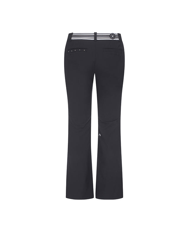 Women Banding Point Boostcut Long Pants in Black, featuring a bootcut silhouette and stylish stud points.