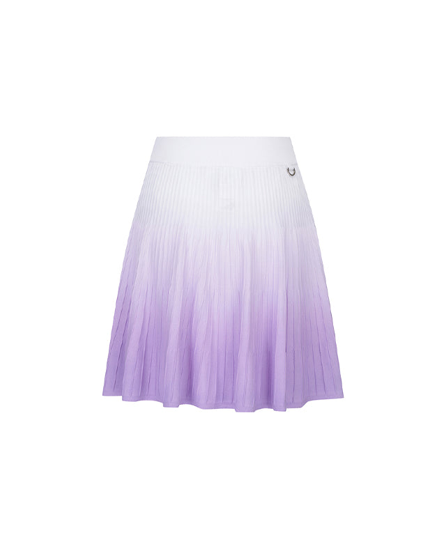 Lavender gradient skirt for women by ANEW Golf, featuring a mid-length design and flared hem.