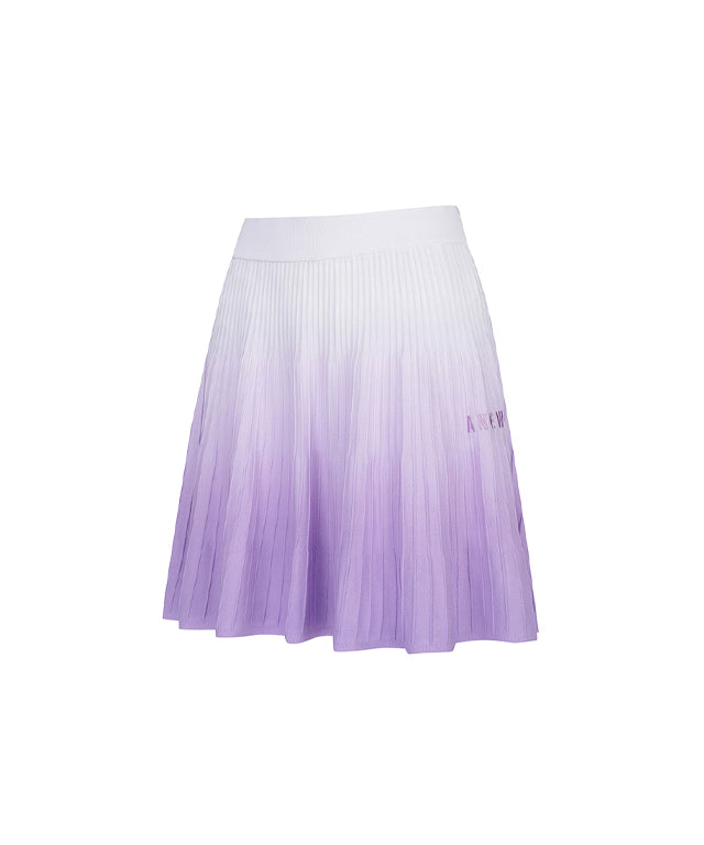 Lavender gradient skirt for women by ANEW Golf, featuring a mid-length design and flared hem.