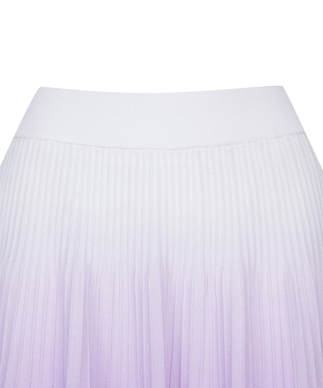 Lavender gradient skirt for women by ANEW Golf, featuring a mid-length design and flared hem.