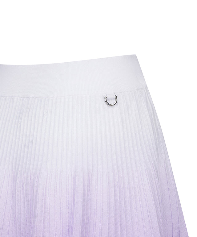 Lavender gradient skirt for women by ANEW Golf, featuring a mid-length design and flared hem.