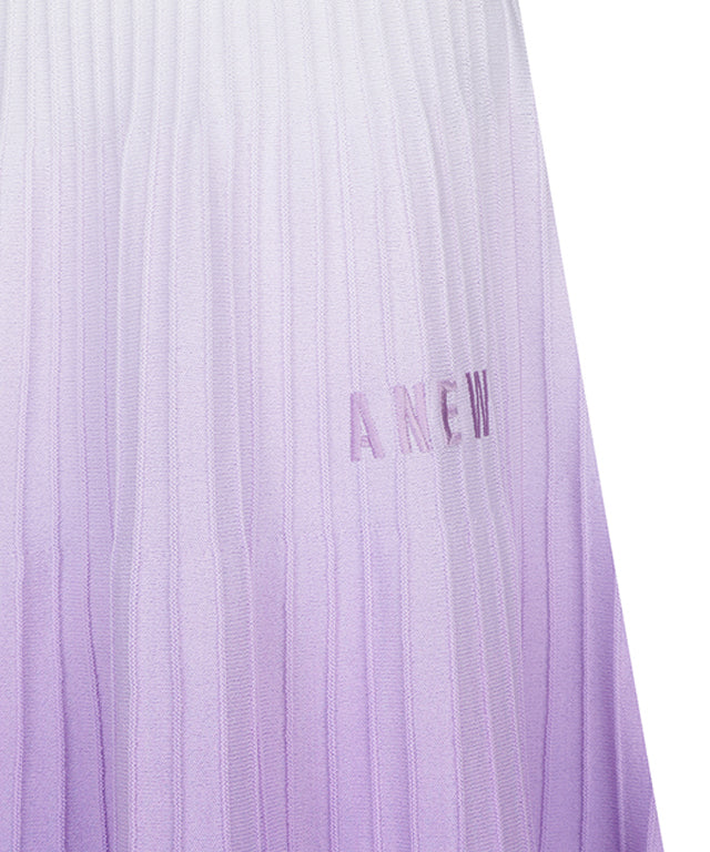 Lavender gradient skirt for women by ANEW Golf, featuring a mid-length design and flared hem.