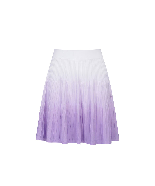 Lavender gradient skirt for women by ANEW Golf, featuring a mid-length design and flared hem.