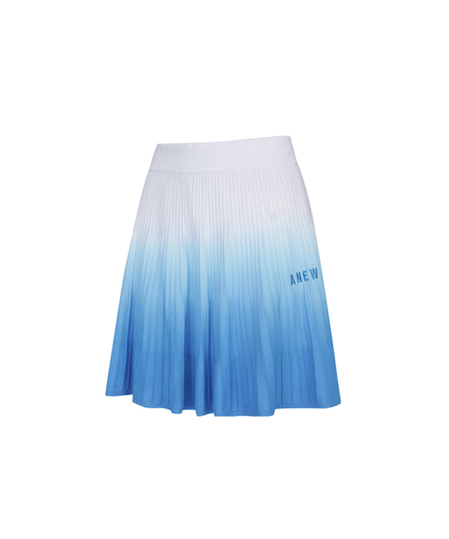 Women Gradient Skirt in Sky Blue by ANEW, featuring a unique color gradient and mid-length design, perfect for golf and casual wear.