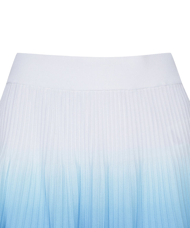 Women Gradient Skirt in Sky Blue by ANEW, featuring a unique color gradient and mid-length design, perfect for golf and casual wear.