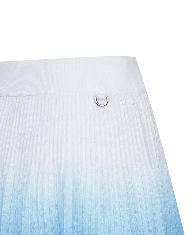 Women Gradient Skirt in Sky Blue by ANEW, featuring a unique color gradient and mid-length design, perfect for golf and casual wear.