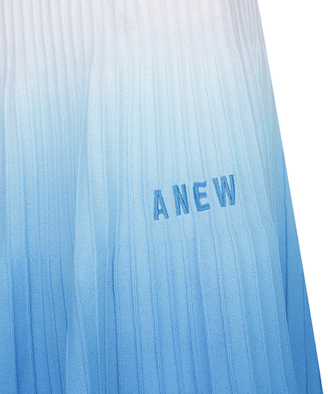 Women Gradient Skirt in Sky Blue by ANEW, featuring a unique color gradient and mid-length design, perfect for golf and casual wear.