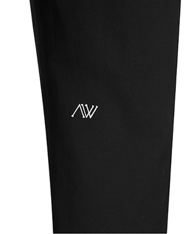 Women Incision Pocket Jogger Long Pants in black with unique incision pocket design and adjustable waistband.