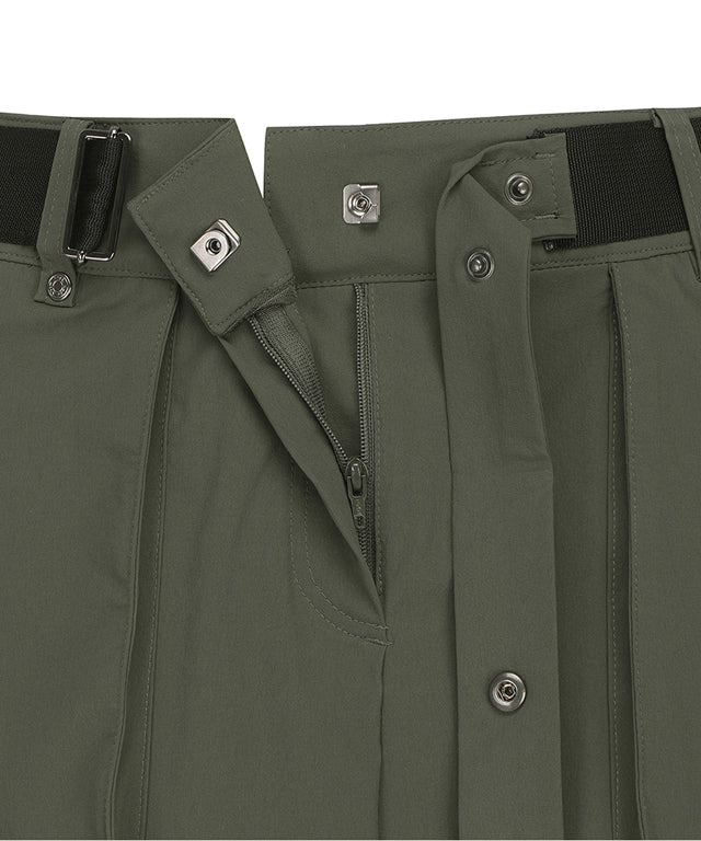 Khaki ANEW Golf Women Out Cago Pocket Skirt featuring a unique pocket design and webbing tape waist.