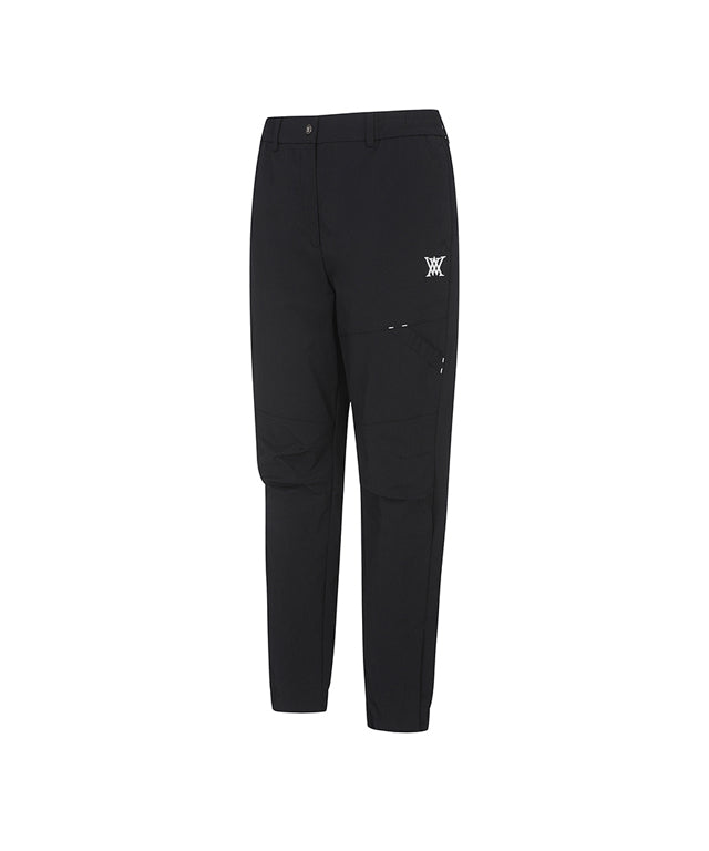 ANEW Golf Women Ventilation Slim Jogger Long Pants in Black, showcasing stylish design and comfortable fit.