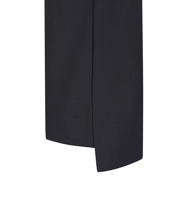 Women Waist Banding Long Pants in Black, featuring a semi-high waist and wide internal band for comfort and support.