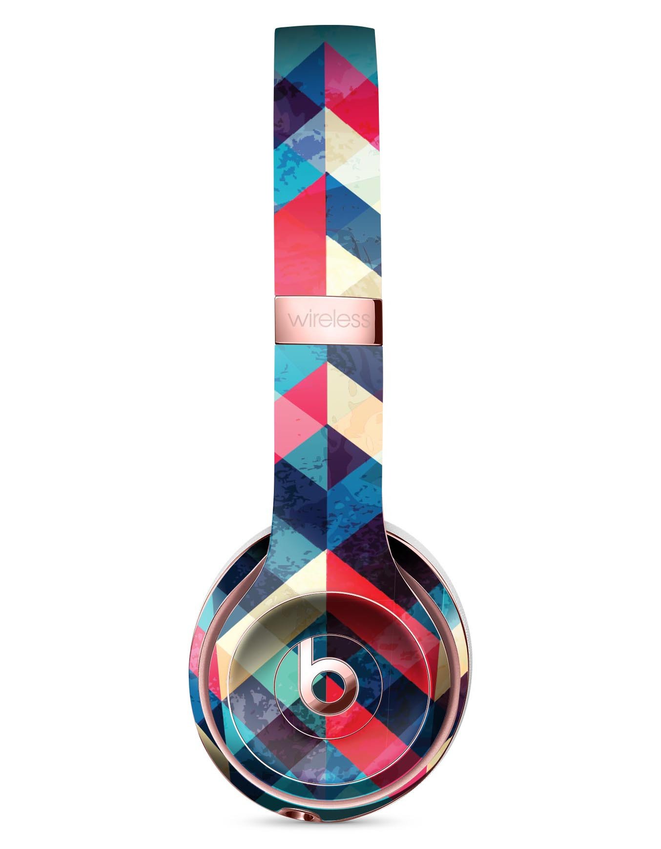 Angled Colored Pattern Full-Body Skin Kit for Beats by Dre Solo 3, showcasing vibrant colors and precise cut for a perfect fit.