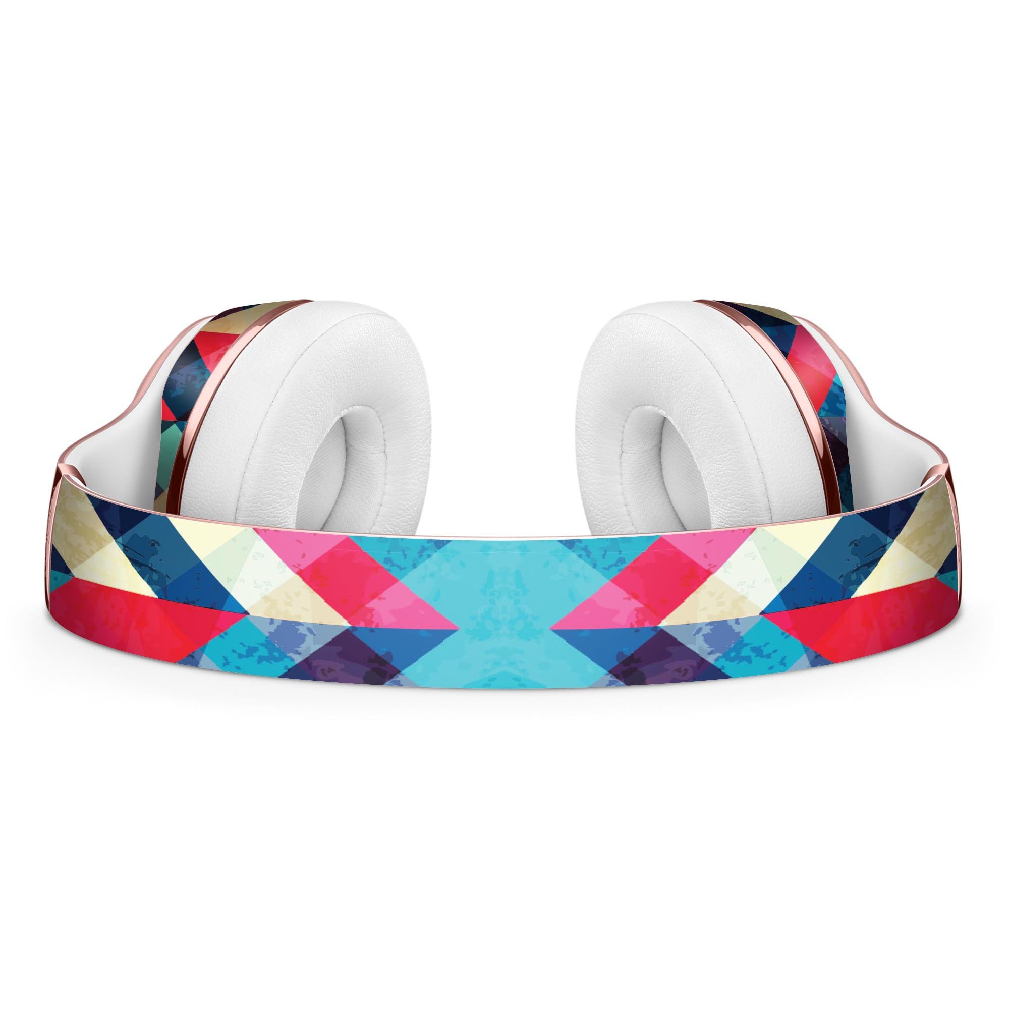 Angled Colored Pattern Full-Body Skin Kit for Beats by Dre Solo 3, showcasing vibrant colors and precise cut for a perfect fit.