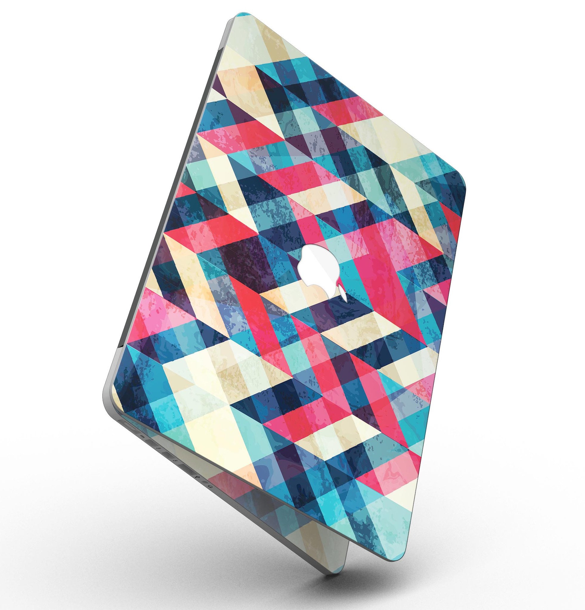 Angled Colored Pattern skin for MacBook Pro with Retina Display, showcasing vibrant colors and sleek design.