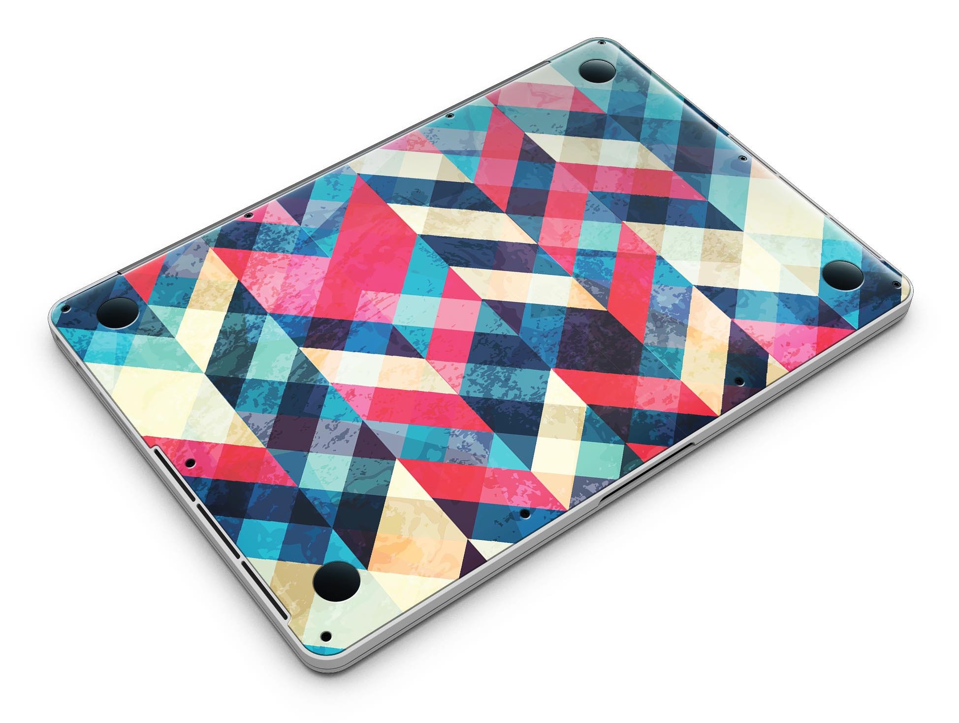 Angled Colored Pattern skin for MacBook Pro with Retina Display, showcasing vibrant colors and sleek design.