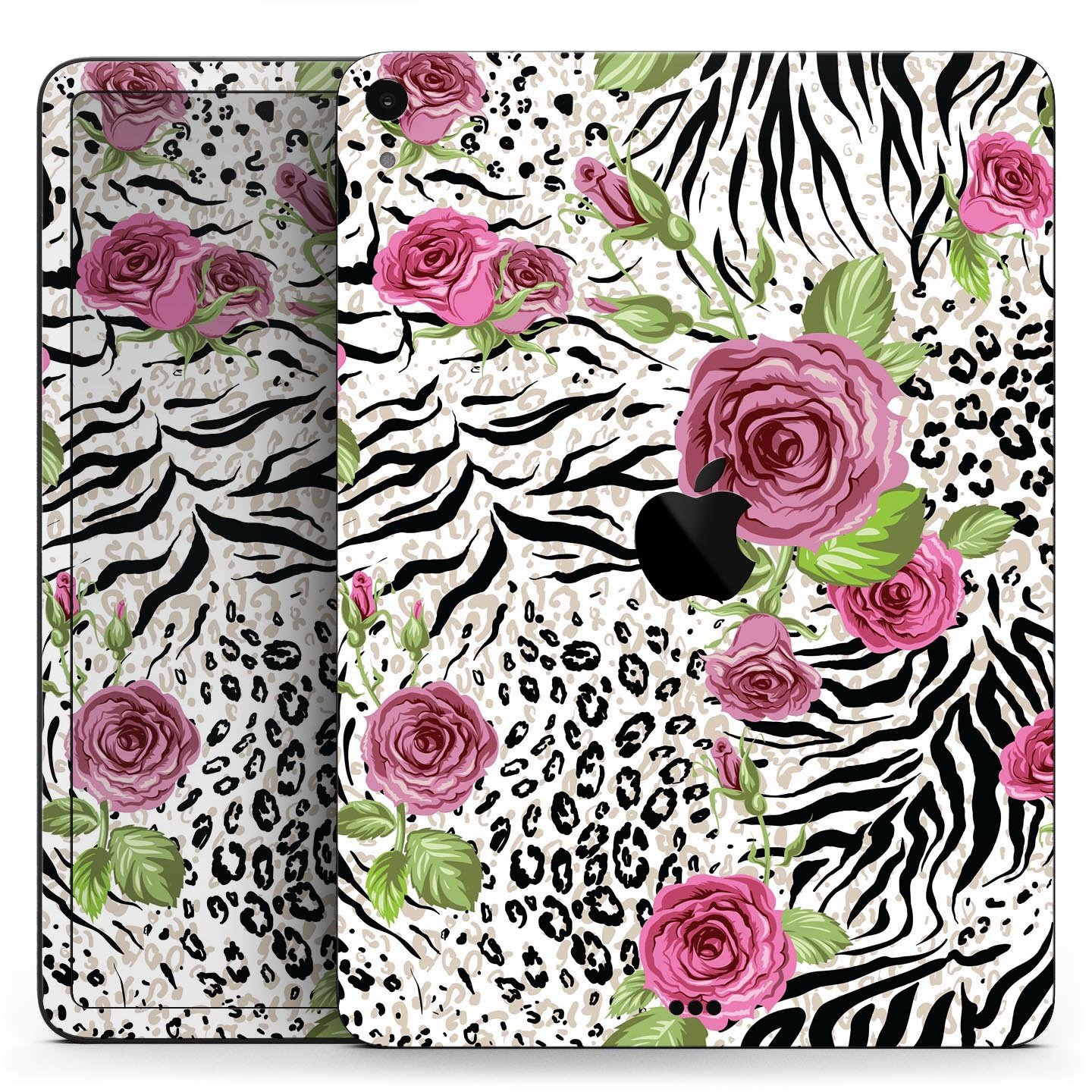 Animal Vibe Floral Full Body Skin Decal for Apple iPad Pro, showcasing vibrant floral design and premium 3M material.