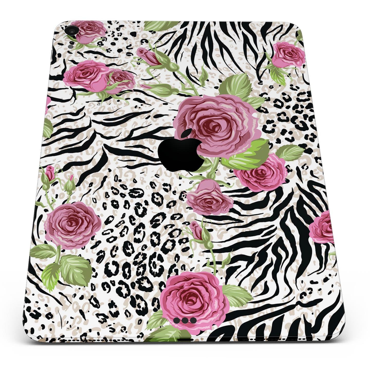 Animal Vibe Floral Full Body Skin Decal for Apple iPad Pro, showcasing vibrant floral design and premium 3M material.