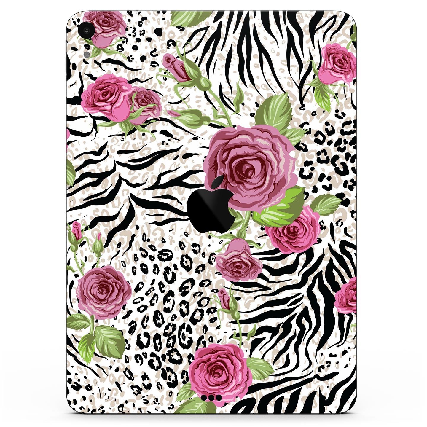 Animal Vibe Floral Full Body Skin Decal for Apple iPad Pro, showcasing vibrant floral design and premium 3M material.