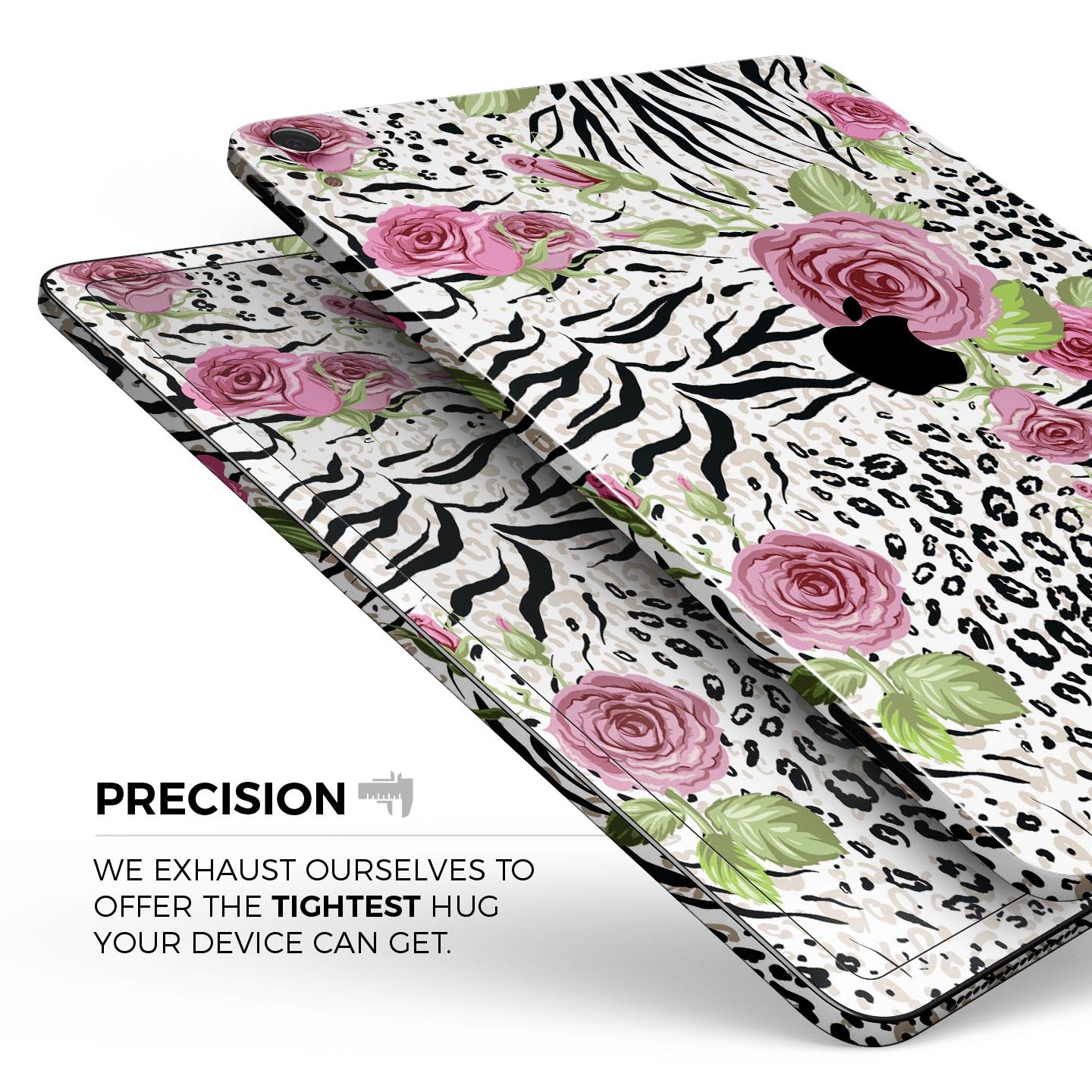 Animal Vibe Floral Full Body Skin Decal for Apple iPad Pro, showcasing vibrant floral design and premium 3M material.