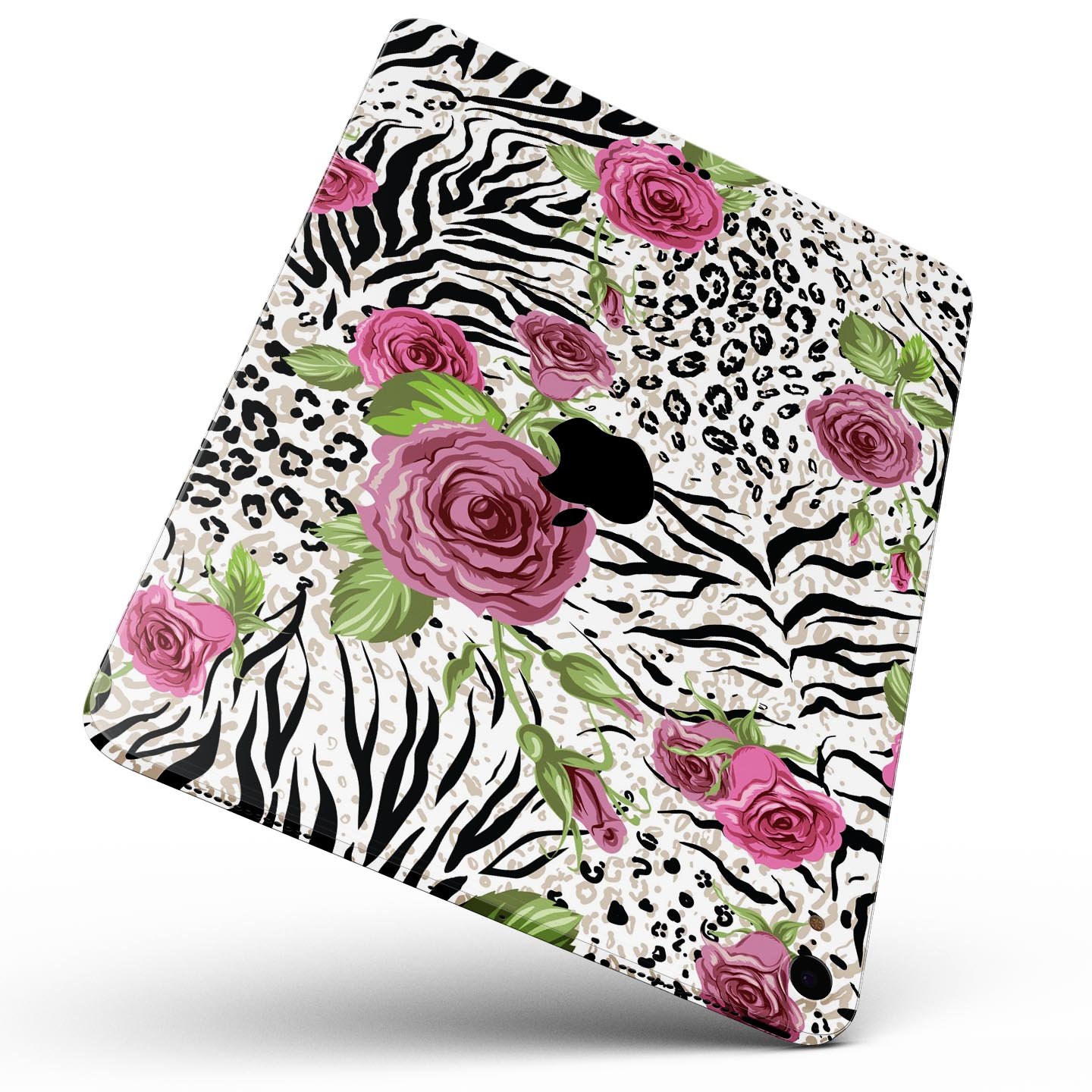 Animal Vibe Floral Full Body Skin Decal for Apple iPad Pro, showcasing vibrant floral design and premium 3M material.