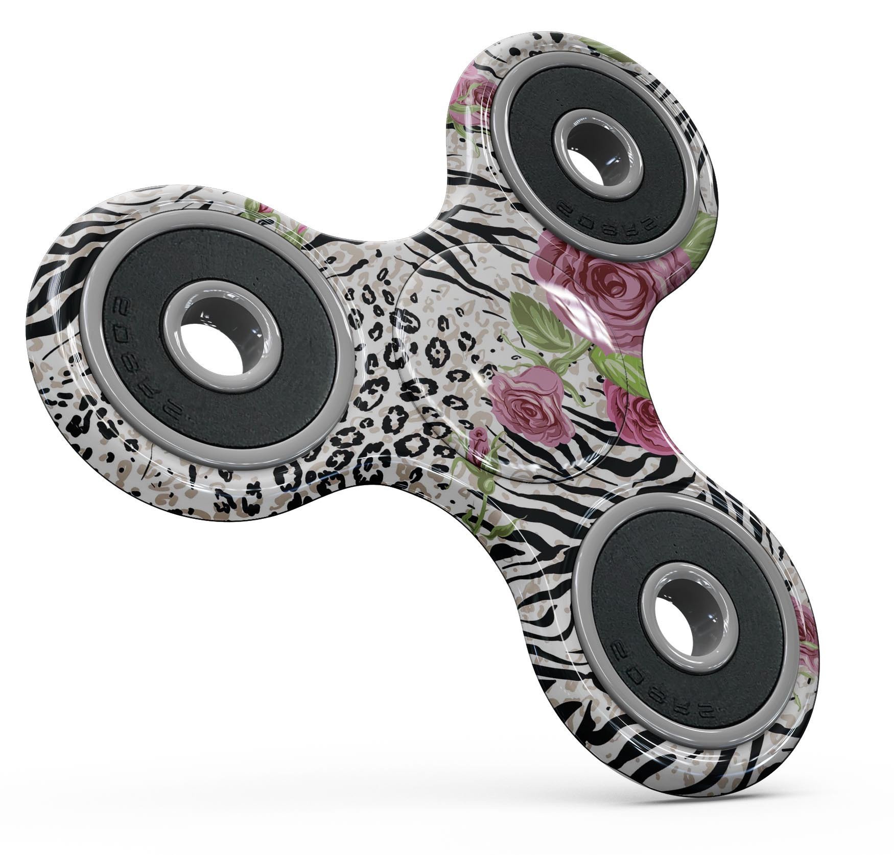 Animal Vibe Floral Full-Body Fidget Spinner Skin-Kit showcasing vibrant floral patterns on premium vinyl.